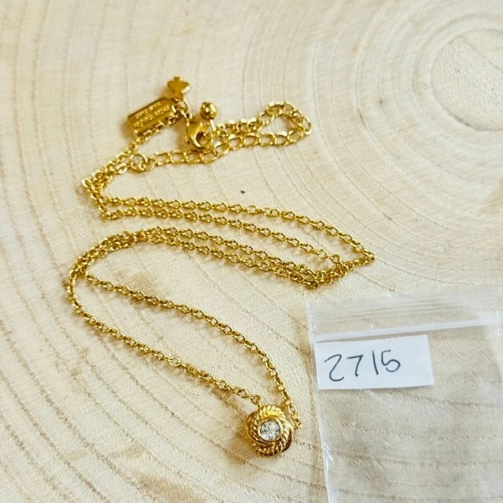 Kate Spade New York infinity and beyond knot Necklace gold‎ Crystal Jeweled 19